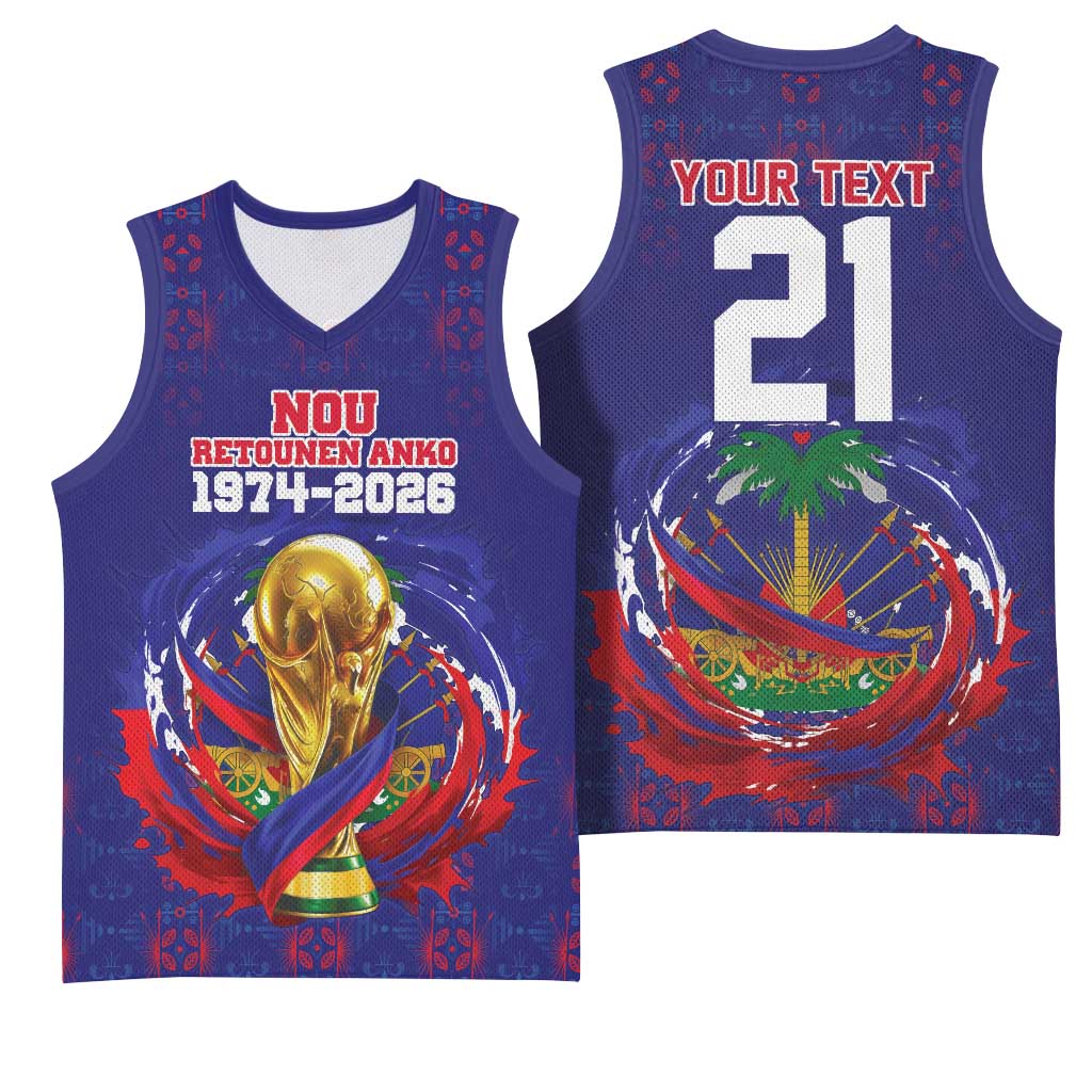 Custom Haiti Grenadye Alaso Basketball Jersey Blue Nou Retounen Anko 1974-2026 - Wonder Print Shop