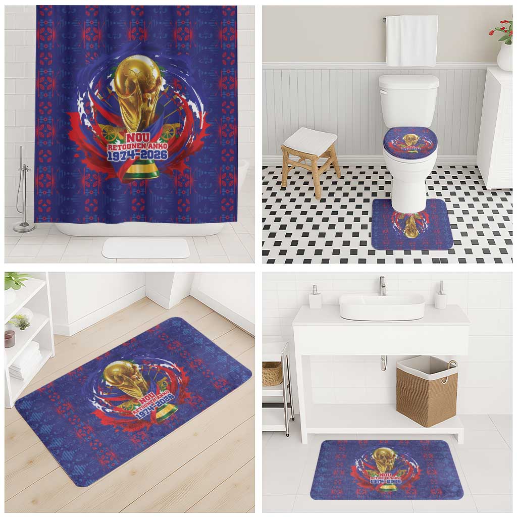 Haiti Grenadye Alaso Bathroom Set Blue Nou Retounen Anko 1974-2026 - Wonder Print Shop