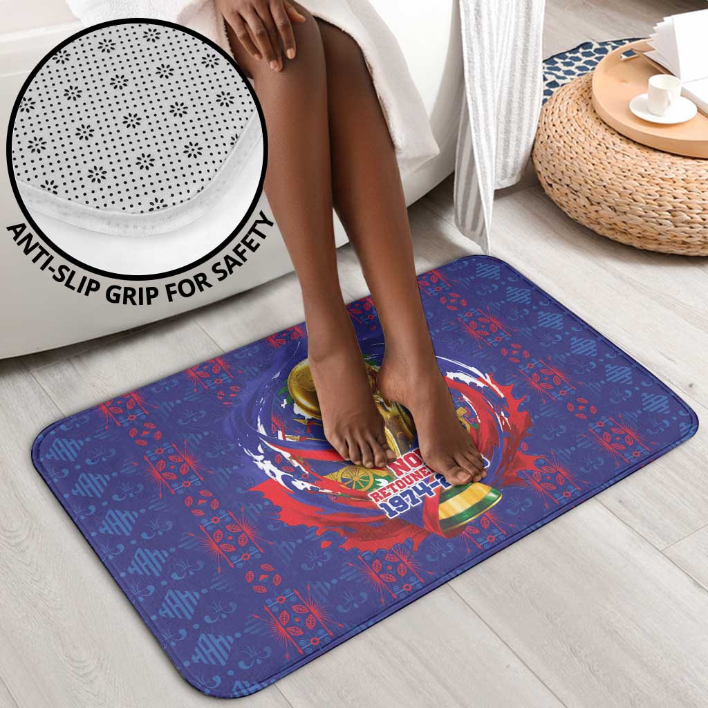 Haiti Grenadye Alaso Bathroom Set Blue Nou Retounen Anko 1974-2026 - Wonder Print Shop