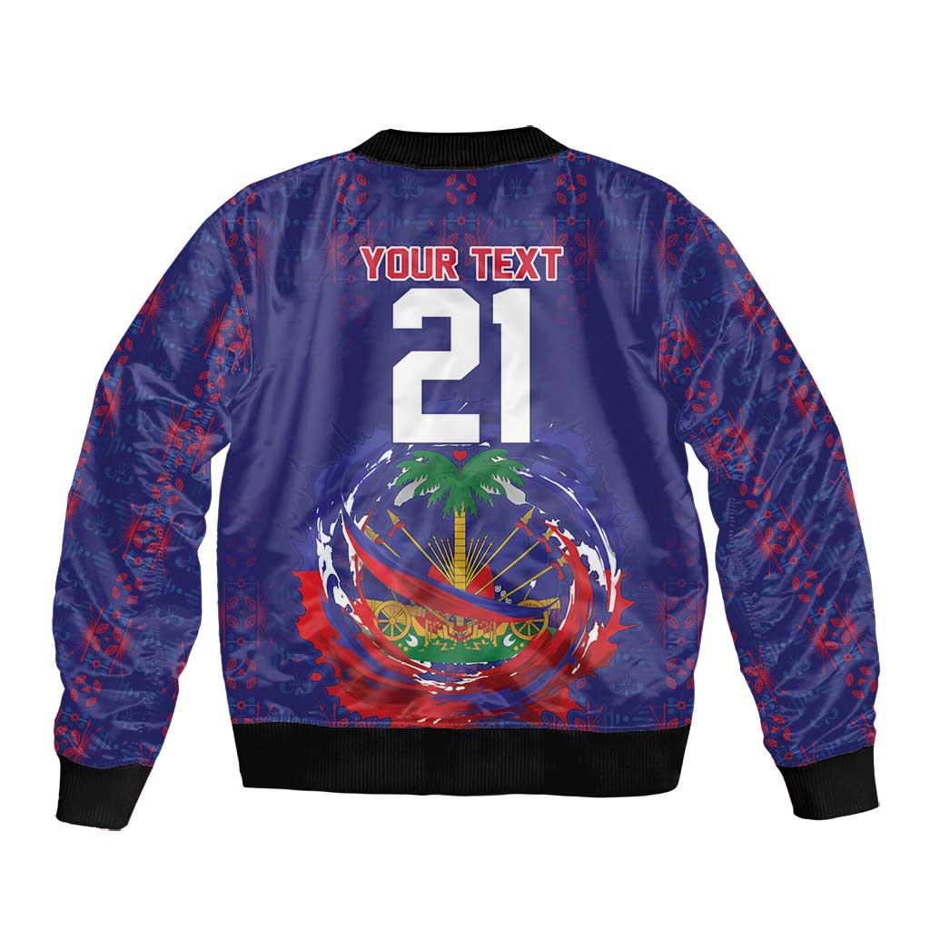 Custom Haiti Grenadye Alaso Bomber Jacket Blue Nou Retounen Anko 1974-2026 - Wonder Print Shop