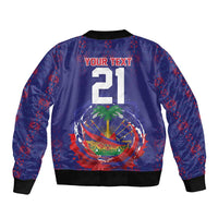 Custom Haiti Grenadye Alaso Bomber Jacket Blue Nou Retounen Anko 1974-2026 - Wonder Print Shop