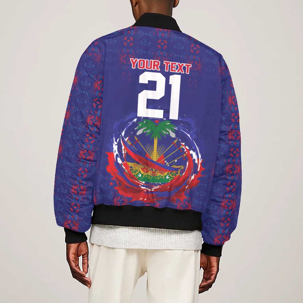 Custom Haiti Grenadye Alaso Bomber Jacket Blue Nou Retounen Anko 1974-2026 - Wonder Print Shop