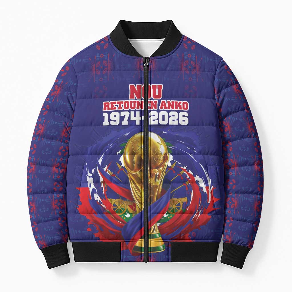 Custom Haiti Grenadye Alaso Bomber Puffer Jacket Blue Nou Retounen Anko 1974-2026 - Wonder Print Shop