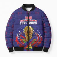 Custom Haiti Grenadye Alaso Bomber Puffer Jacket Blue Nou Retounen Anko 1974-2026 - Wonder Print Shop
