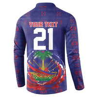 Custom Haiti Grenadye Alaso Button Sweatshirt Blue Nou Retounen Anko 1974-2026