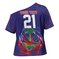 Custom Haiti Grenadye Alaso Cross Shoulder Shirt Blue Nou Retounen Anko 1974-2026 - Wonder Print Shop