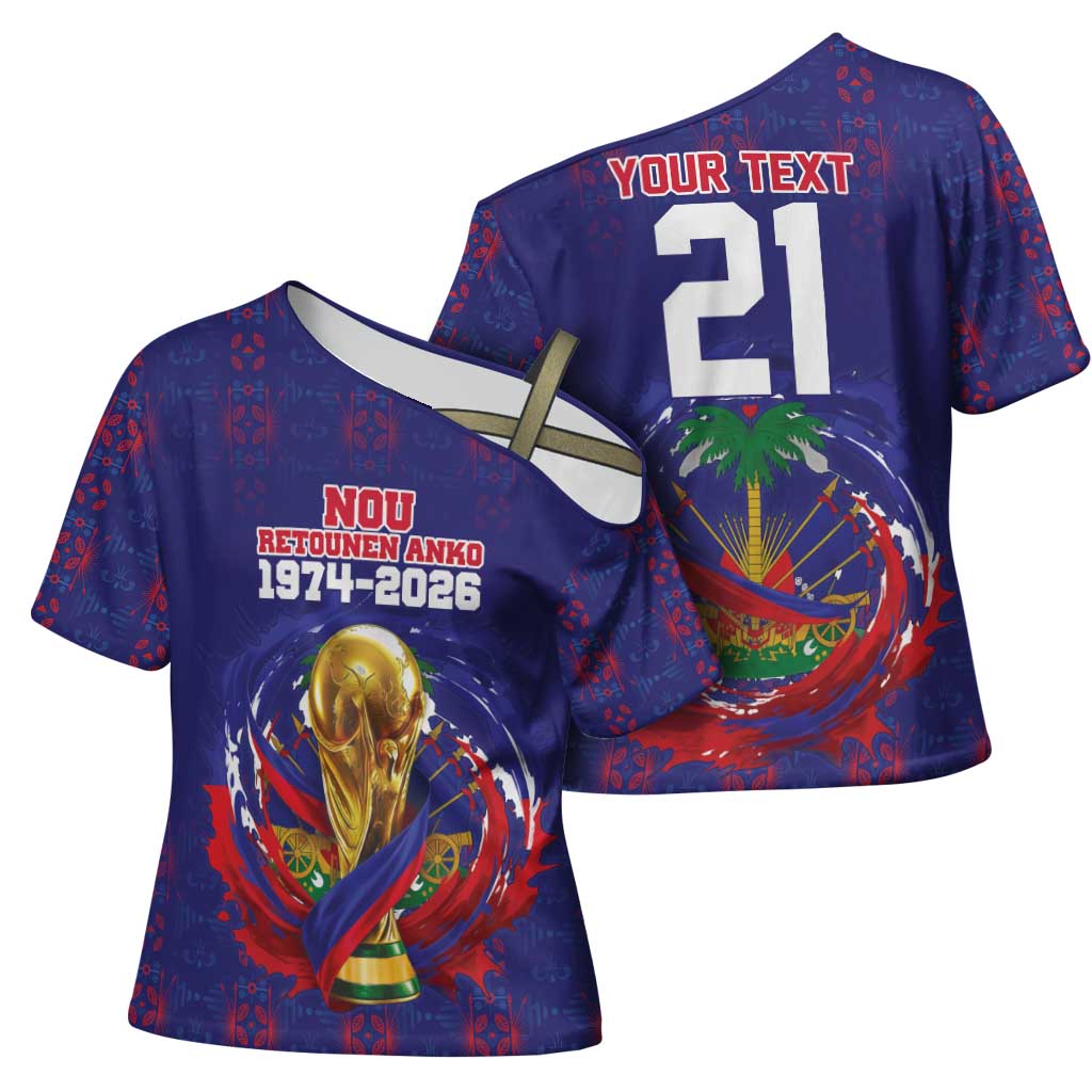 Custom Haiti Grenadye Alaso Cross Shoulder Shirt Blue Nou Retounen Anko 1974-2026 - Wonder Print Shop