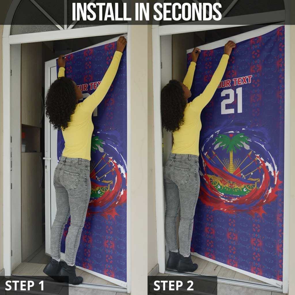 Custom Haiti Grenadye Alaso Door Cover Blue Nou Retounen Anko 1974-2026 - Wonder Print Shop