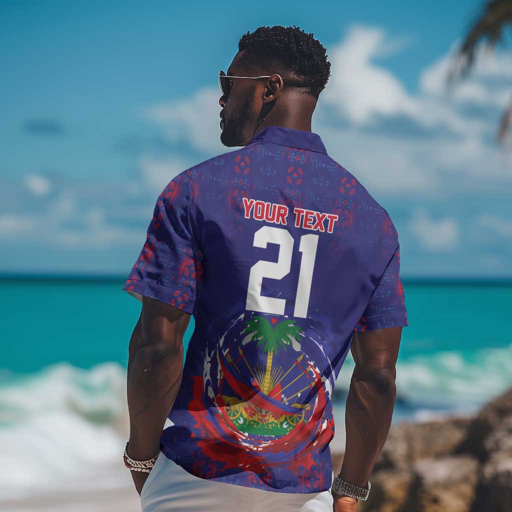 Custom Haiti Grenadye Alaso Hawaiian Shirt Blue Nou Retounen Anko 1974-2026 - Wonder Print Shop