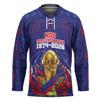 Custom Haiti Grenadye Alaso Hockey Jersey Blue Nou Retounen Anko 1974-2026 - Wonder Print Shop