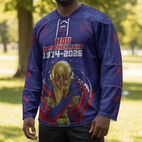 Custom Haiti Grenadye Alaso Hockey Jersey Blue Nou Retounen Anko 1974-2026 - Wonder Print Shop