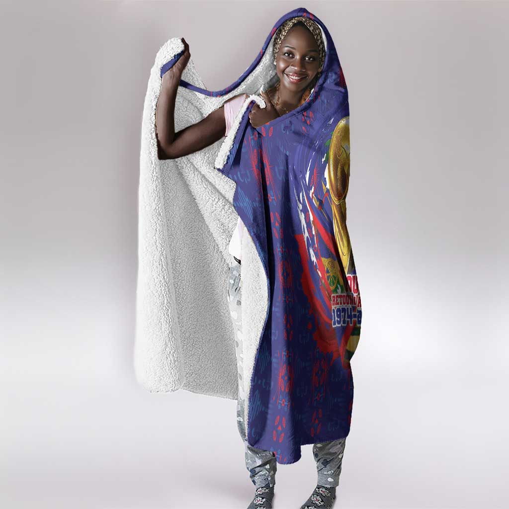 Haiti Grenadye Alaso Hooded Blanket Blue Nou Retounen Anko 1974-2026 - Wonder Print Shop