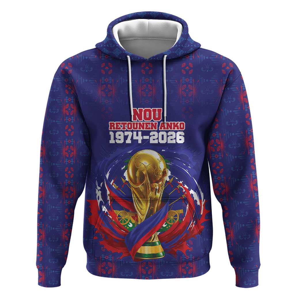 Custom Haiti Grenadye Alaso Hoodie Blue Nou Retounen Anko 1974-2026 - Wonder Print Shop