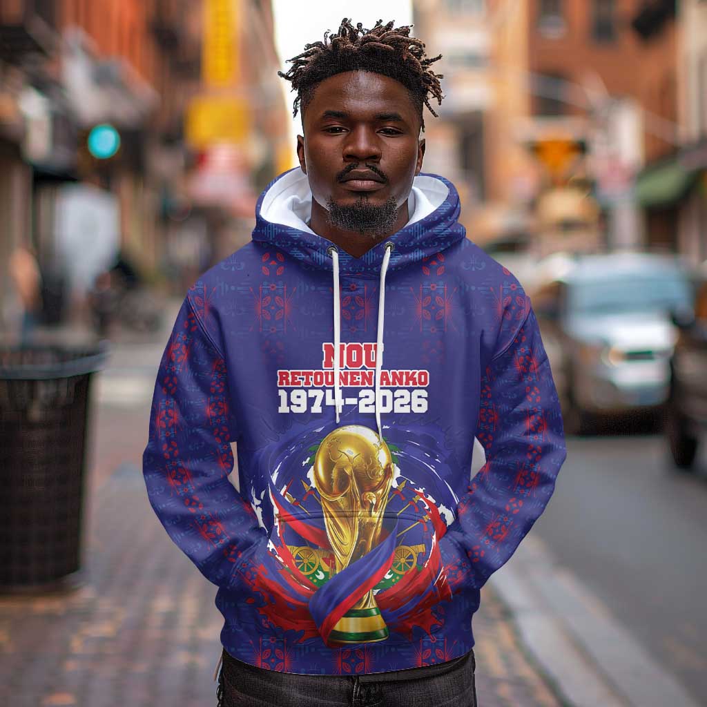 Custom Haiti Grenadye Alaso Hoodie Blue Nou Retounen Anko 1974-2026 - Wonder Print Shop