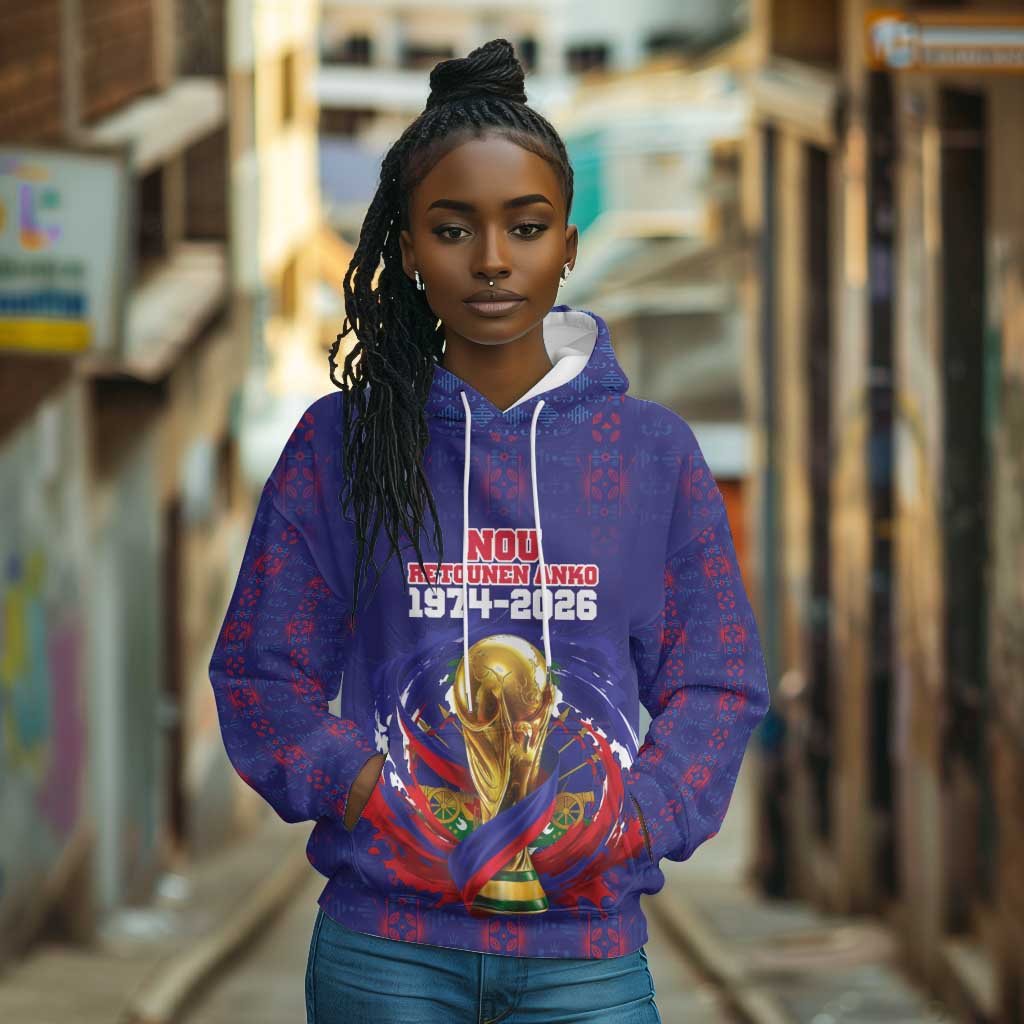 Custom Haiti Grenadye Alaso Hoodie Blue Nou Retounen Anko 1974-2026 - Wonder Print Shop