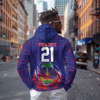 Custom Haiti Grenadye Alaso Hoodie Blue Nou Retounen Anko 1974-2026 - Wonder Print Shop