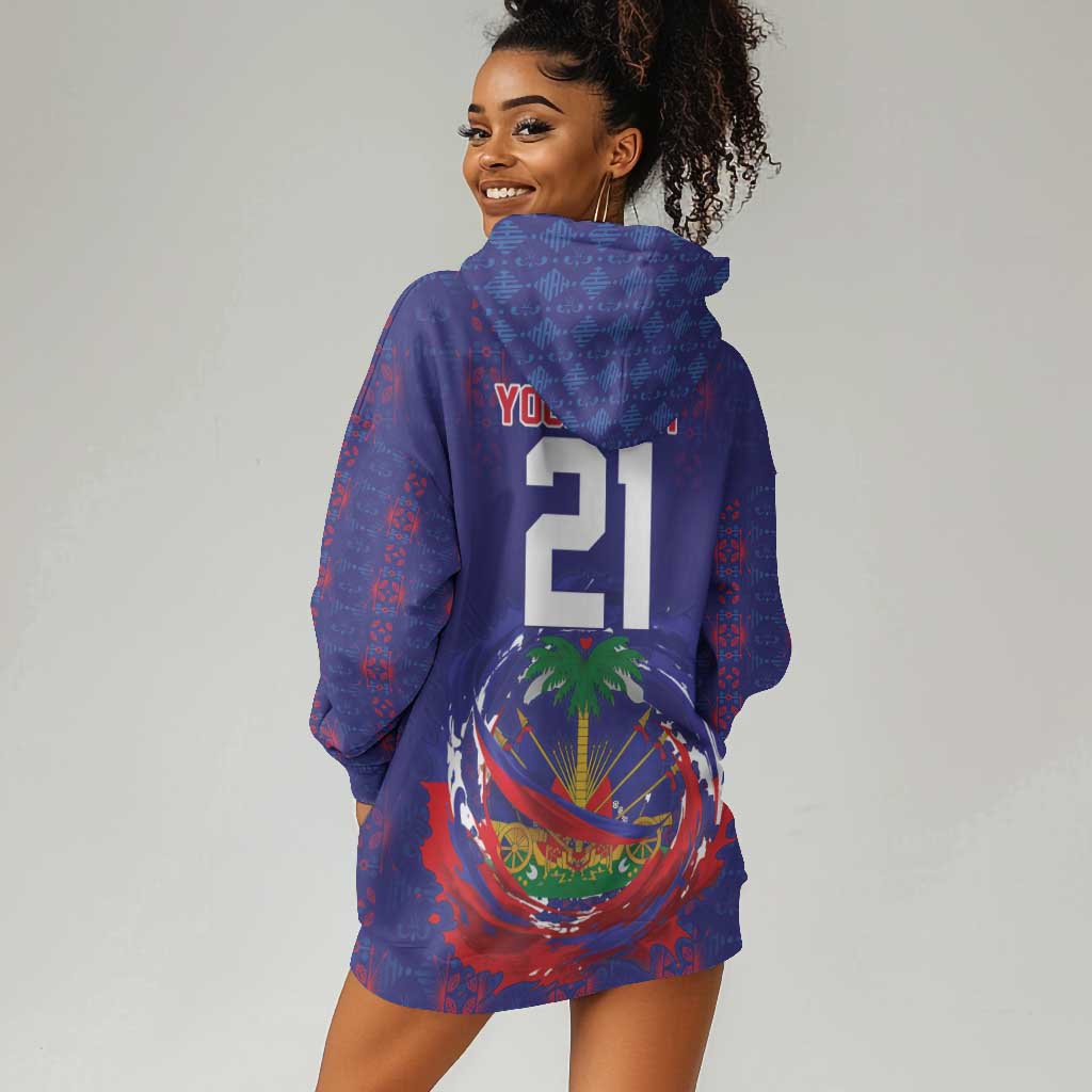 Custom Haiti Grenadye Alaso Hoodie Dress Blue Nou Retounen Anko 1974-2026 - Wonder Print Shop