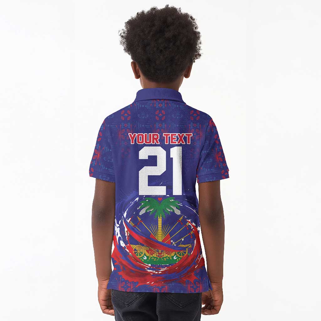 Custom Haiti Grenadye Alaso Kid Polo Shirt Blue Nou Retounen Anko 1974-2026 - Wonder Print Shop