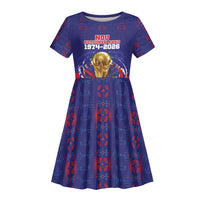 Custom Haiti Grenadye Alaso Kid Short Sleeve Dress Blue Nou Retounen Anko 1974-2026 - Wonder Print Shop