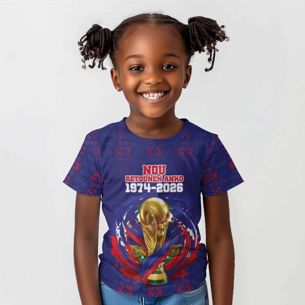 Custom Haiti Grenadye Alaso Kid T shirt Blue Nou Retounen Anko 1974-2026 - Wonder Print Shop