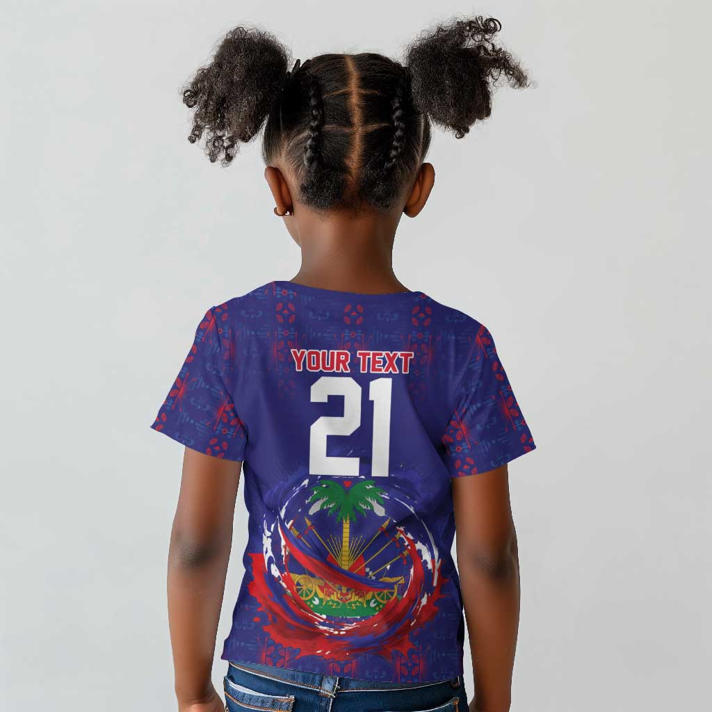 Custom Haiti Grenadye Alaso Kid T shirt Blue Nou Retounen Anko 1974-2026 - Wonder Print Shop