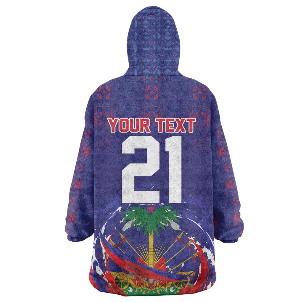 Custom Haiti Grenadye Alaso Kid Wearable Blanket Hoodie Blue Nou Retounen Anko 1974-2026 - Wonder Print Shop