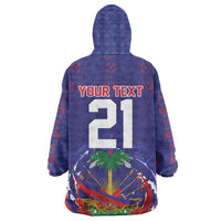 Custom Haiti Grenadye Alaso Kid Wearable Blanket Hoodie Blue Nou Retounen Anko 1974-2026 - Wonder Print Shop