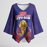 Custom Haiti Grenadye Alaso Kimono Sleeve Blouse Blue Nou Retounen Anko 1974-2026 - Wonder Print Shop