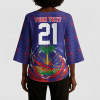 Custom Haiti Grenadye Alaso Kimono Sleeve Blouse Blue Nou Retounen Anko 1974-2026 - Wonder Print Shop