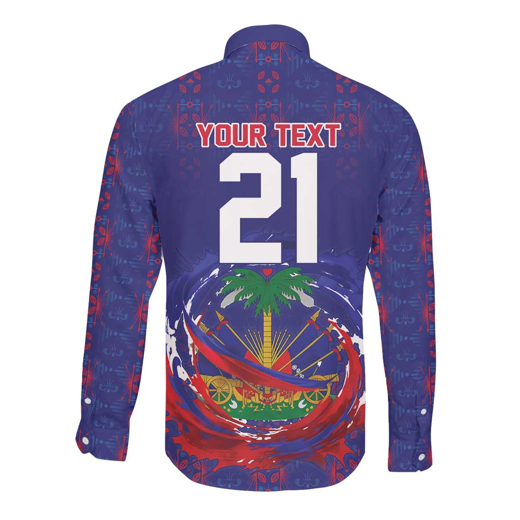 Custom Haiti Grenadye Alaso Long Sleeve Button Shirt Blue Nou Retounen Anko 1974-2026 - Wonder Print Shop