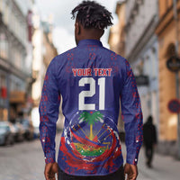 Custom Haiti Grenadye Alaso Long Sleeve Button Shirt Blue Nou Retounen Anko 1974-2026 - Wonder Print Shop