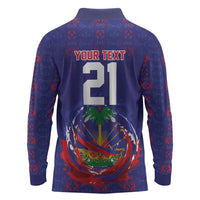 Custom Haiti Grenadye Alaso Long Sleeve Polo Shirt Blue Nou Retounen Anko 1974-2026 - Wonder Print Shop