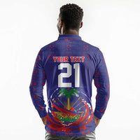 Custom Haiti Grenadye Alaso Long Sleeve Polo Shirt Blue Nou Retounen Anko 1974-2026 - Wonder Print Shop