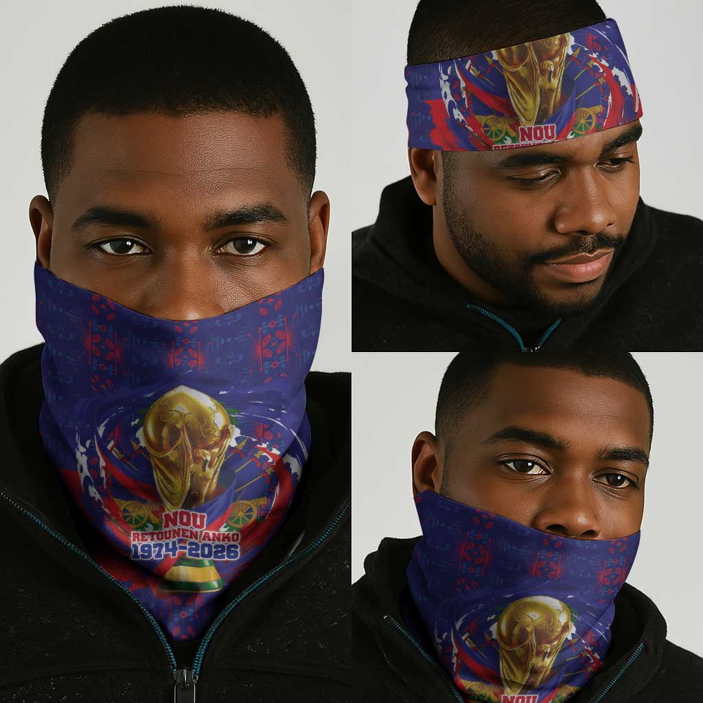 Haiti Grenadye Alaso Neck Gaiter Blue Nou Retounen Anko 1974-2026 - Wonder Print Shop
