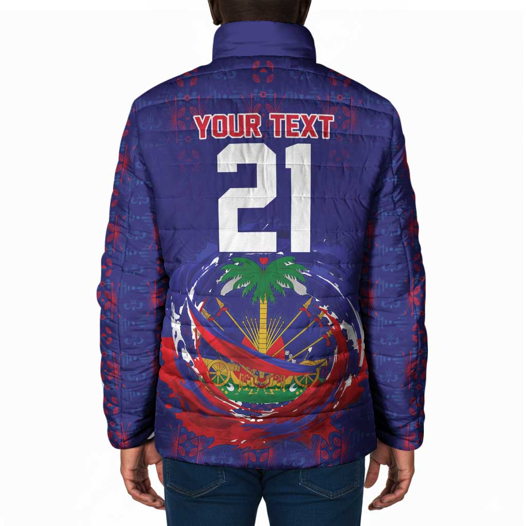Custom Haiti Grenadye Alaso Padded Jacket Blue Nou Retounen Anko 1974-2026 - Wonder Print Shop