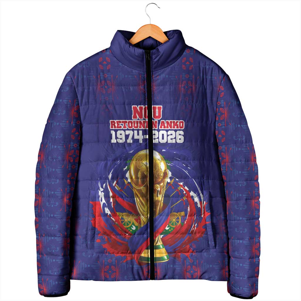 Custom Haiti Grenadye Alaso Padded Jacket Blue Nou Retounen Anko 1974-2026 - Wonder Print Shop