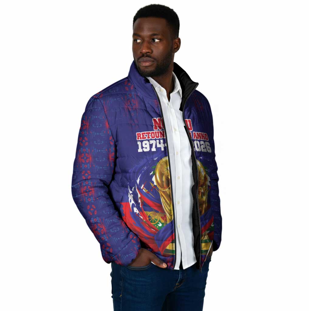 Custom Haiti Grenadye Alaso Padded Jacket Blue Nou Retounen Anko 1974-2026 - Wonder Print Shop