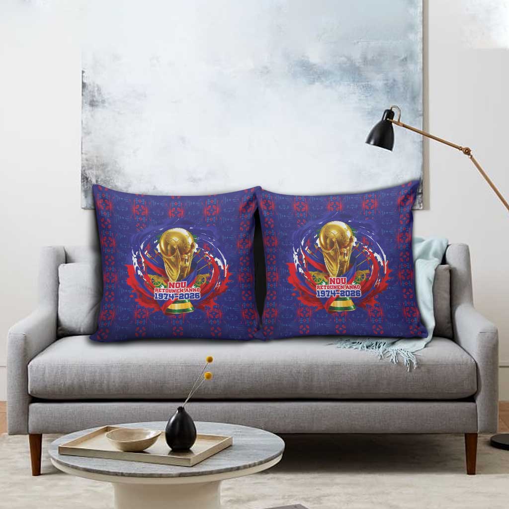 Haiti Grenadye Alaso Pillow Cover Blue Nou Retounen Anko 1974-2026 - Wonder Print Shop