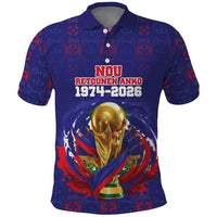 Custom Haiti Grenadye Alaso Polo Shirt Blue Nou Retounen Anko 1974-2026 - Wonder Print Shop
