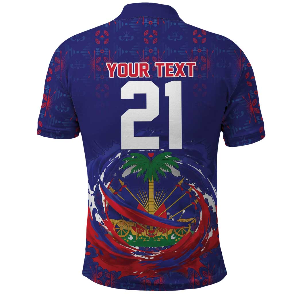 Custom Haiti Grenadye Alaso Polo Shirt Blue Nou Retounen Anko 1974-2026 - Wonder Print Shop