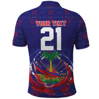 Custom Haiti Grenadye Alaso Polo Shirt Blue Nou Retounen Anko 1974-2026 - Wonder Print Shop