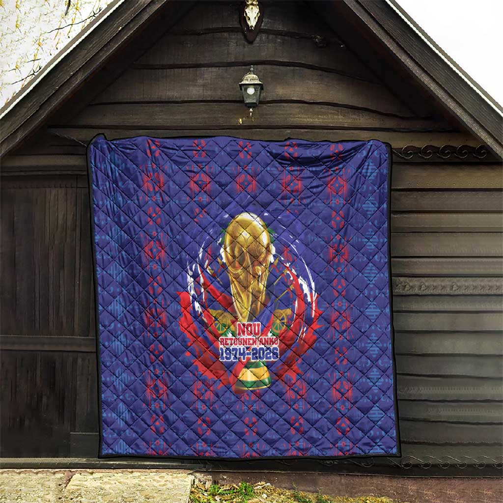 Haiti Grenadye Alaso Quilt Blue Nou Retounen Anko 1974-2026 - Wonder Print Shop