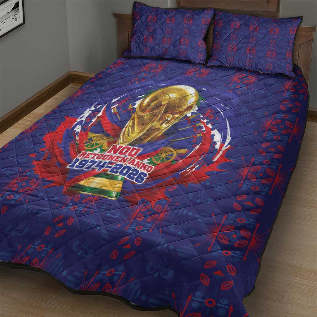 Haiti Grenadye Alaso Quilt Bed Set Blue Nou Retounen Anko 1974-2026 - Wonder Print Shop