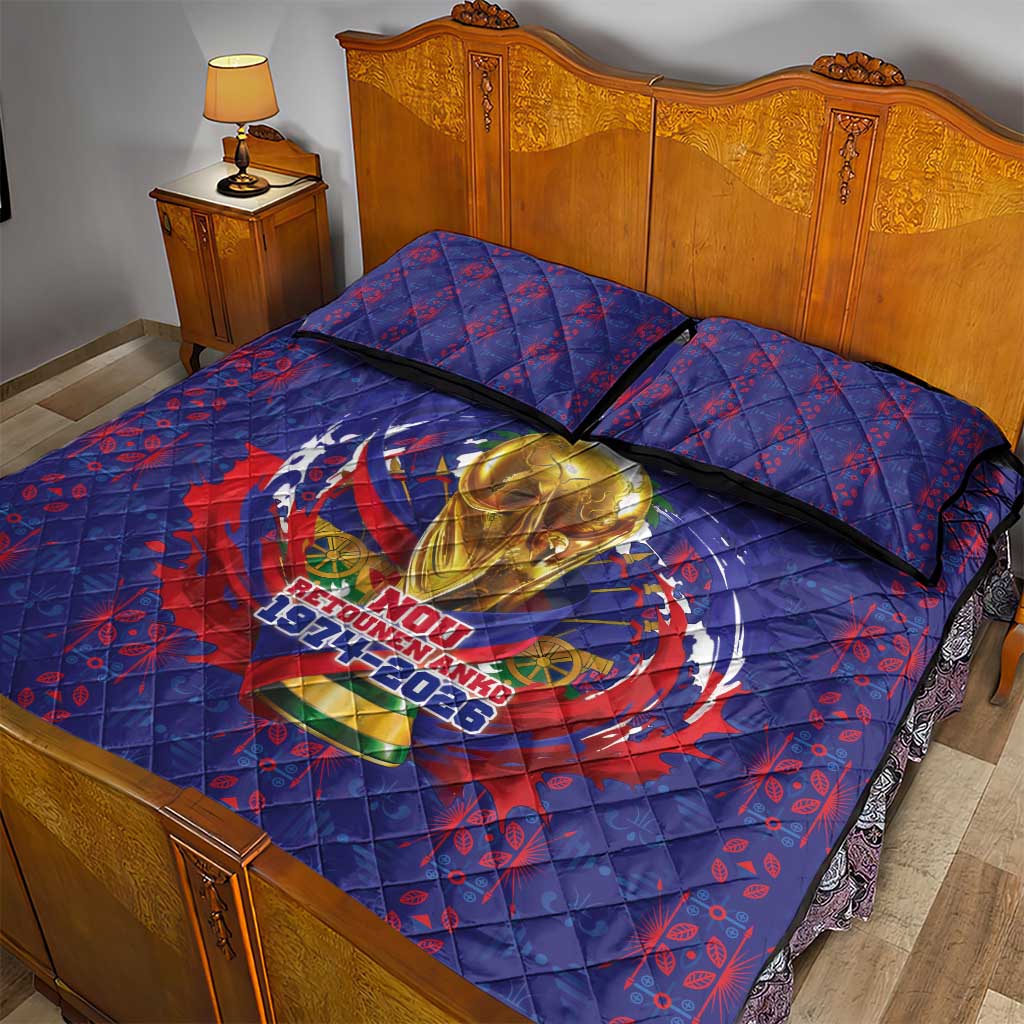 Haiti Grenadye Alaso Quilt Bed Set Blue Nou Retounen Anko 1974-2026 - Wonder Print Shop