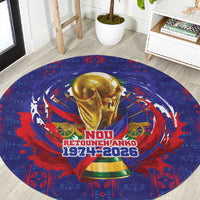 Haiti Grenadye Alaso Round Carpet Blue Nou Retounen Anko 1974-2026 - Wonder Print Shop