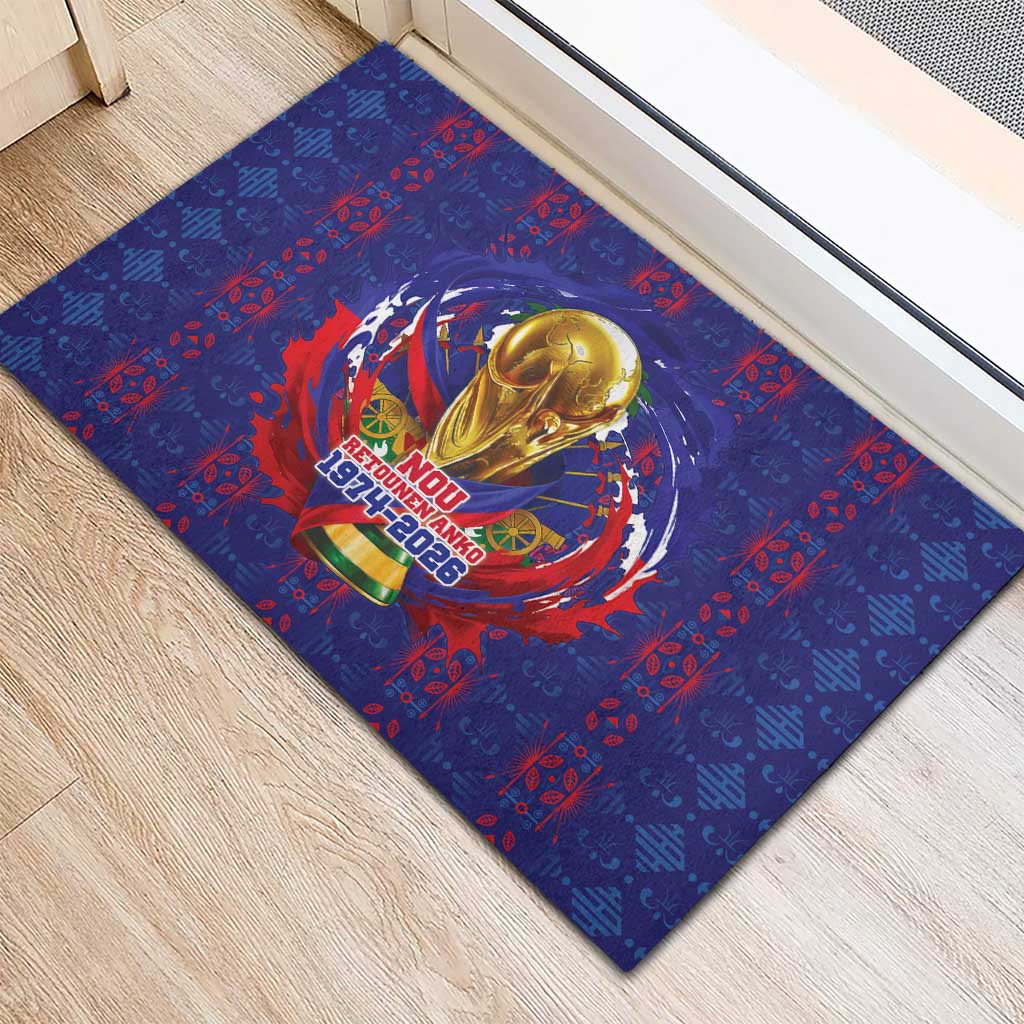 Haiti Grenadye Alaso Rubber Doormat Blue Nou Retounen Anko 1974-2026 - Wonder Print Shop