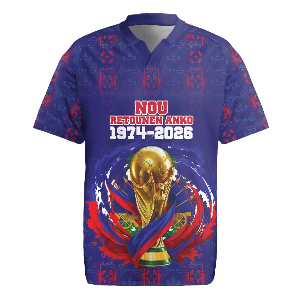 Custom Haiti Grenadye Alaso Rugby Jersey Blue Nou Retounen Anko 1974-2026 - Wonder Print Shop