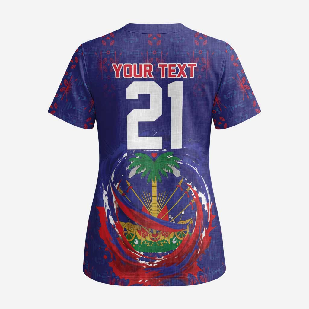 Custom Haiti Grenadye Alaso Scrub Top Blue Nou Retounen Anko 1974-2026 - Wonder Print Shop