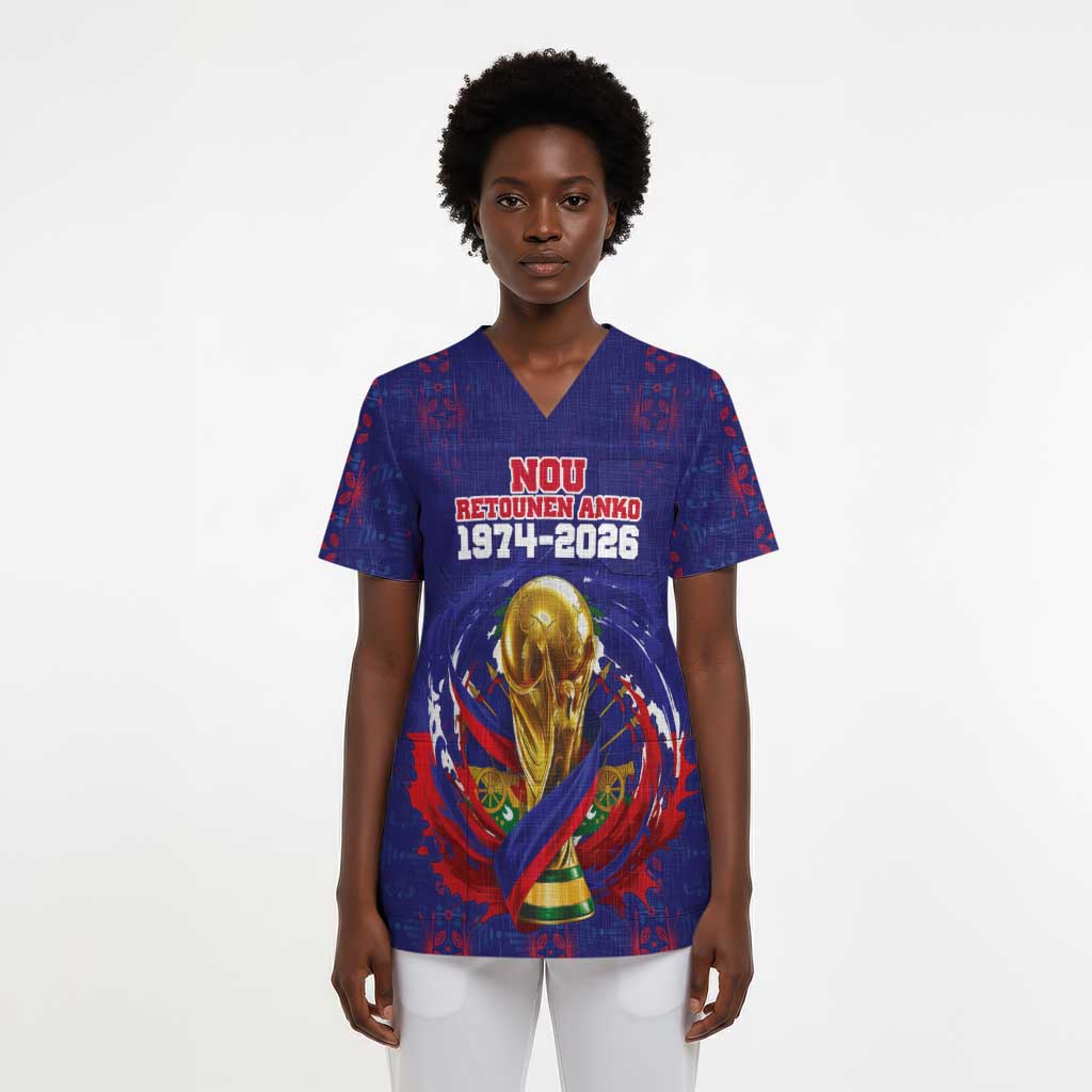 Custom Haiti Grenadye Alaso Scrub Top Blue Nou Retounen Anko 1974-2026 - Wonder Print Shop