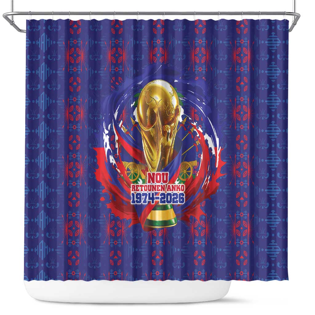 Haiti Grenadye Alaso Shower Curtain Blue Nou Retounen Anko 1974-2026 - Wonder Print Shop